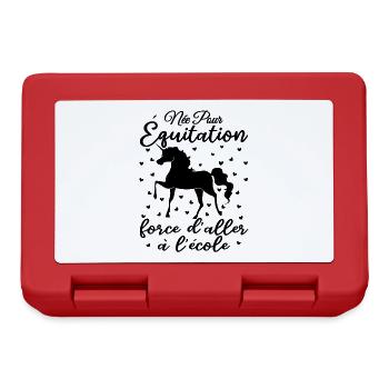 Née Pour équitation Force d'aller à l'école cadeau - Boîte à goûter - rouge - Devant