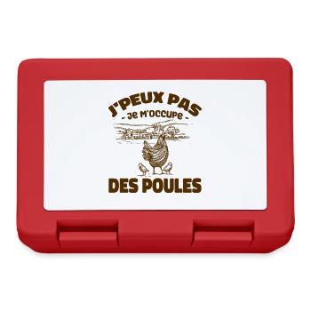 J'peux Pas je m'occupe des poules - Boîte à goûter - rouge - Devant