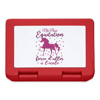 Née Pour équitation Force d'aller à l'école cadeau - Boîte à goûter - rouge - Devant