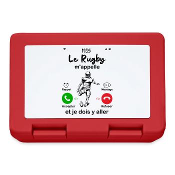 Le Rugby M'appelle. Et Je Dois Y Aller - Boîte à goûter - rouge - Devant