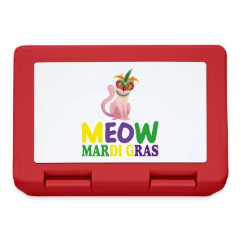 funny mardi gras Cute Cat Siamese MEOW MARDI GRAS - Lunchbox - red - Front