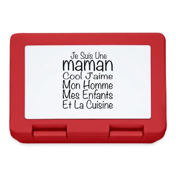 Maman Cool J'aime Mon Homme Et La Cuisine - Boîte à goûter - rouge - Devant