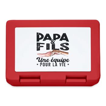 Papa Et Fils Une équipe Pour La Vie - Boîte à goûter - rouge - Devant