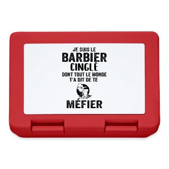 Coiffeur Barbier, Métier Coiffure, Barbe, Cadeau - Boîte à goûter - rouge - Devant