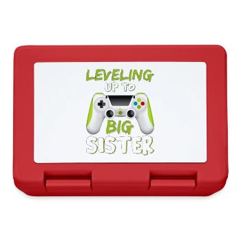 Leveled Up To Big Sister - Lunchbox - red - Front