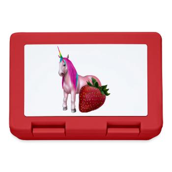 Licorne à la fraise - Boîte à goûter - rouge - Devant