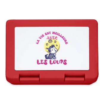 Enfant Fille La Vie Est Meilleure avec les Loups - Boîte à goûter - rouge - Devant