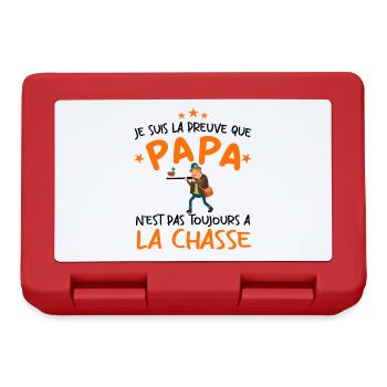 Preuve que papa n'est pas toujours à la chasse - Boîte à goûter - rouge - Devant
