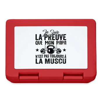 Preuve que mon papa muscu, Papa Musclé, Nouveau-né - Boîte à goûter - rouge - Devant