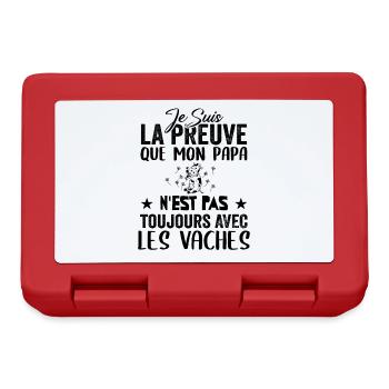 Preuve que mon papa pas toujours avec les vaches - Boîte à goûter - rouge - Devant