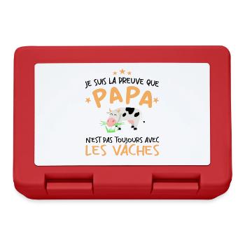 Preuve que mon papa pas toujours avec les vaches - Boîte à goûter - rouge - Devant