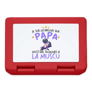 Preuve que mon papa muscu, Papa Musclé, Nouveau-né - Boîte à goûter - rouge - Devant