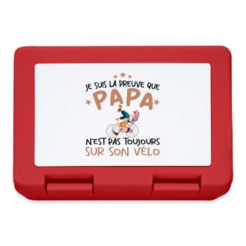 Papa cycliste cyclisme Bébé Nourrisson Naissance - Boîte à goûter - rouge - Devant