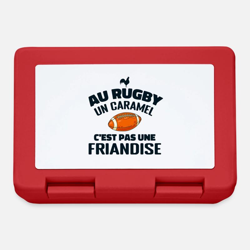 Au Rugby Un Caramel C'est Pas Une Friandise. rugby - Boîte à goûter - rouge