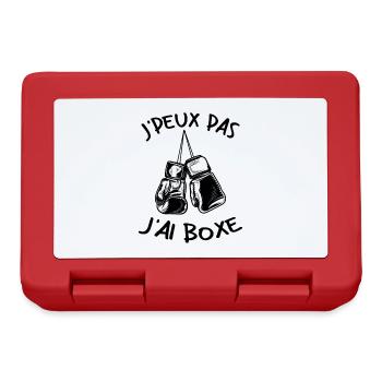 J'peux Pas J'ai Boxe Sport Boxeur Boxe Cadeau - Boîte à goûter - rouge - Devant