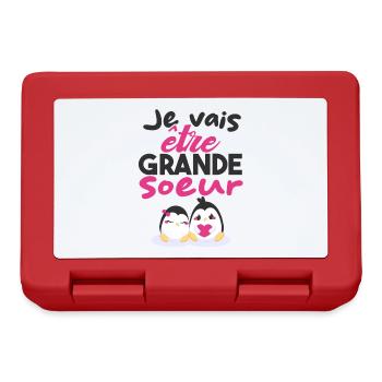 Future Grande Sœur | Annonce Grande Soeur Cadeau - Boîte à goûter - rouge - Devant