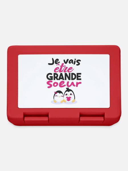 Future Grande Sœur | Annonce Grande Soeur Cadeau - Boîte à goûter - rouge