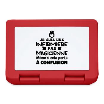 Infirmière pas Magicienne | Infirmière Humour - Boîte à goûter - rouge - Devant