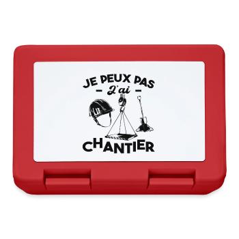 Je Peux Pas J'ai Chantier - Boîte à goûter - rouge - Devant