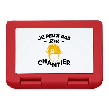 Je Peux Pas J'ai Chantier - Boîte à goûter - rouge - Devant