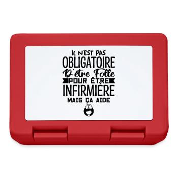 Folle et Infirmière Humour | Infirmière Cadeau - Boîte à goûter - rouge - Devant