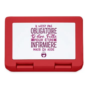 Folle et Infirmière Humour | Infirmière Cadeau - Boîte à goûter - rouge - Devant