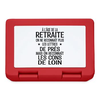 À l'âge De La Retraite Humour Retraités Drôles - Boîte à goûter - rouge - Devant