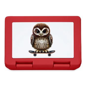 Hibou patineur - Boîte à goûter - rouge - Devant