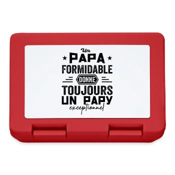 Papa Formidable Papy Exceptionnel Cadeau Papa Papy - Boîte à goûter - rouge - Devant