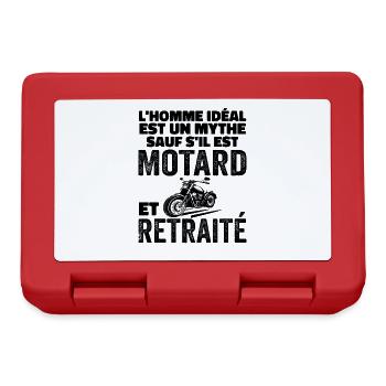 Motard Retraité L'Homme Idéal Cadeau Moto Humour - Boîte à goûter - rouge - Devant