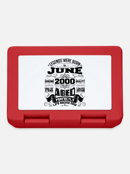 2000 Juin Anniversaire 2000 Juin | né en June 2000 - Boîte à goûter - rouge