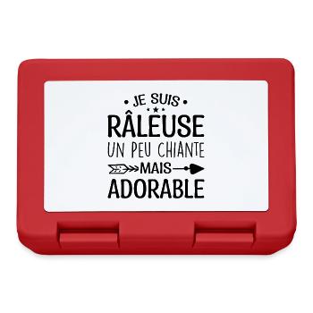Je Suis Râleuse Un Peu Chiante Mais Adorable - Boîte à goûter - rouge - Devant