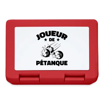 Joueur De Pétanque | Humour Cadeau Pétanque - Boîte à goûter - rouge - Devant