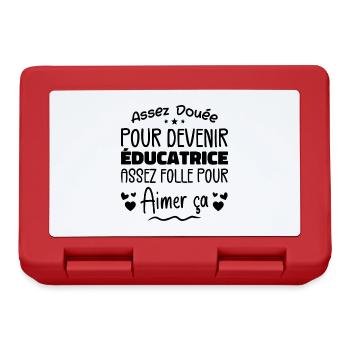 Assez douée pour devenir éducatrice assez folle - Boîte à goûter - rouge - Devant