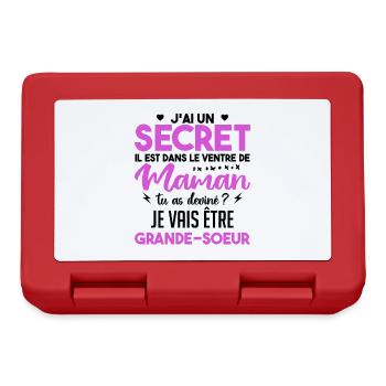 J'ai Un Secret Je Vais Être Grande Soeur - Boîte à goûter - rouge - Devant