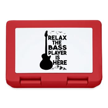 Relax The Bass Player Is Here Guitare Cadeau - Boîte à goûter - rouge - Devant
