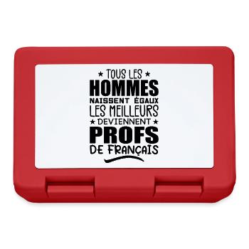 Les Meilleurs Hommes Deviennent Profs De Français - Boîte à goûter - rouge - Devant