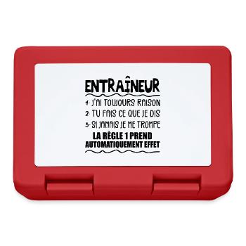 Coach Cadeau | Entraîneur Handball Football Rugby - Boîte à goûter - rouge - Devant
