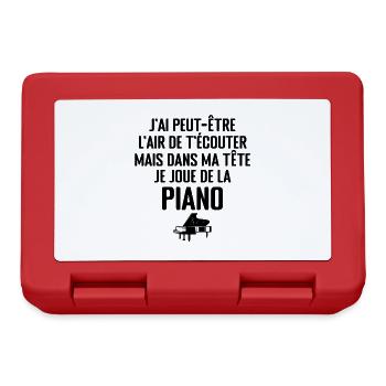 Dans Ma Tête Je Joue Du Piano Orchestre Drôle - Boîte à goûter - rouge - Devant