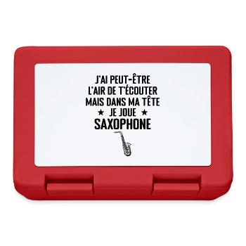 Dans Ma Tête Je Joue Du Saxophone musicien Drôle - Boîte à goûter - rouge - Devant