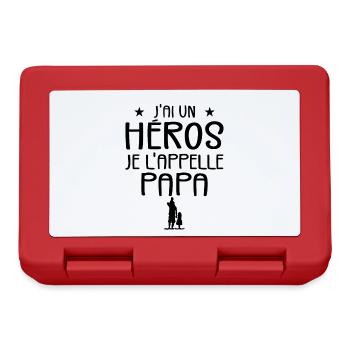 J'ai Un Héros et Je L'appelle Papa - Enfant Papa - Boîte à goûter - rouge - Devant