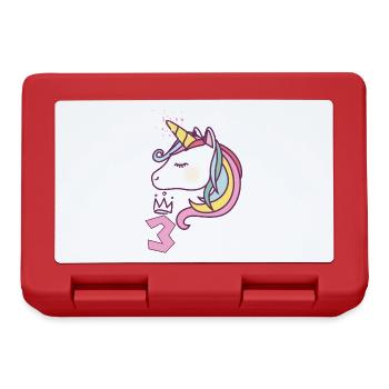 Anniversaire Fille Princesse Licorne 3 ans Cadeau - Boîte à goûter - rouge - Devant