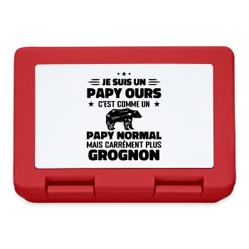 Je suis un papy ours comme un papy normal cadeau - Boîte à goûter - rouge - Devant