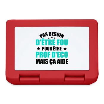Prof Eco Economie Humour Métier Fou - Boîte à goûter - rouge - Devant