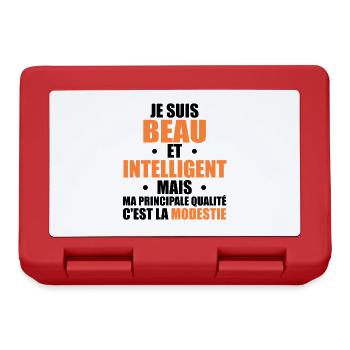 Je Suis Beau et Intelligent Mais ma Principale... - Boîte à goûter - rouge - Devant