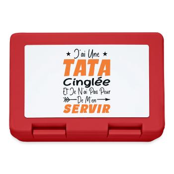 Neveu Nièce Cadeau J'ai Une Tata Cinglée Humour - Boîte à goûter - rouge - Devant