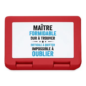 Maître Formidable Idée Cadeau Maître D'école - Boîte à goûter - rouge - Devant