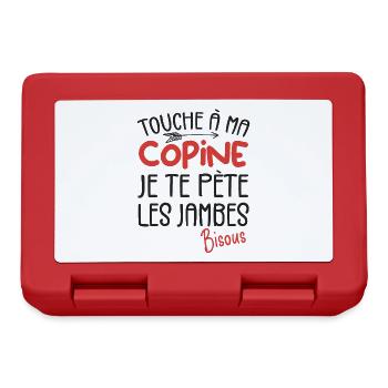 Touche a ma Copine je te pète les jambes Humour - Boîte à goûter - rouge - Devant