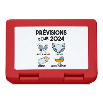 Prévisions pour 2024 Humour Futur Papa pour 2024 - Boîte à goûter - rouge - Devant