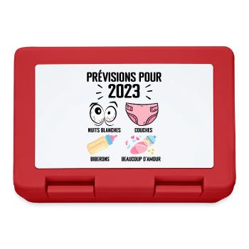 Prévisions pour 2023 Humour Futur Papa pour 2023 - Boîte à goûter - rouge - Devant